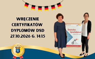 UROCZYSTOŚĆ WRĘCZENIA DYPLOMÓW DSD ORAZ CERTYFIKATÓW A1 I A2